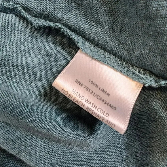 EILEEN FISHER Top Blouse Women's M Green Oversized HIgh Low Hem Boat Neck - Picture 10 of 13